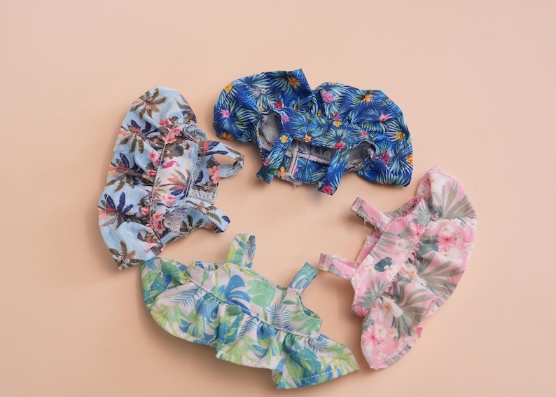 Labubu outfits Floral Summer Dress Set with Sun Hat (No Doll Included)