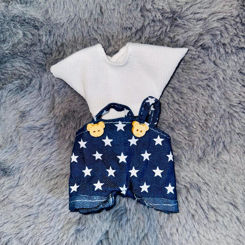 Labubu outfits Starry Night Bunny Overalls (No Doll Included)