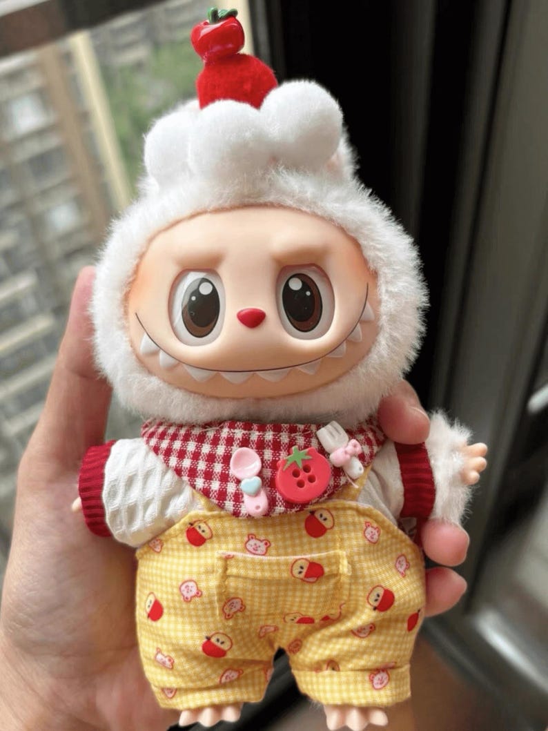 Labubu outfits Sunny Chick Play Overalls (No Doll Included)