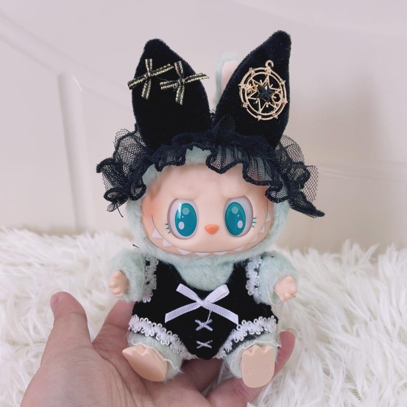 Labubu outfits Gothic Cat Maid Set (No Doll Included)