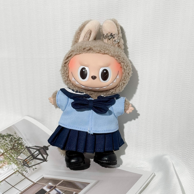 Labubu outfits Japanese School Uniform Set – Navy Sailor Style (No Doll Included)