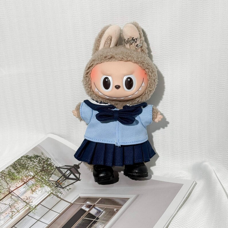Labubu outfits Japanese School Uniform Set – Navy Sailor Style (No Doll Included)