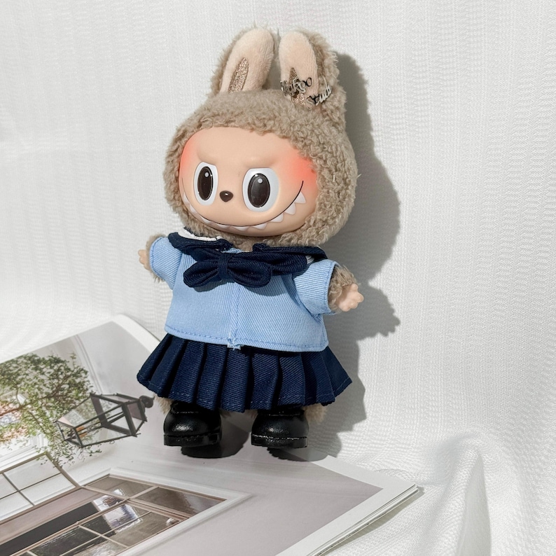 Labubu outfits Japanese School Uniform Set – Navy Sailor Style (No Doll Included)