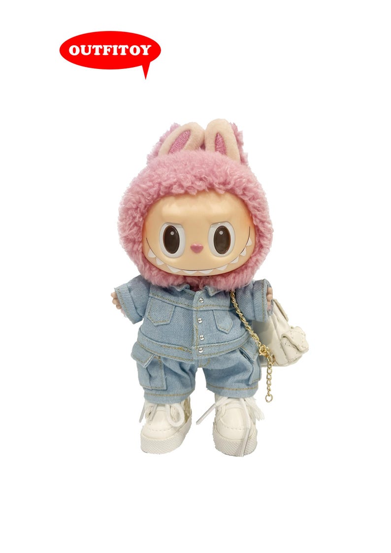 Labubu outfits Denim Days Casual Set (No Doll Included)