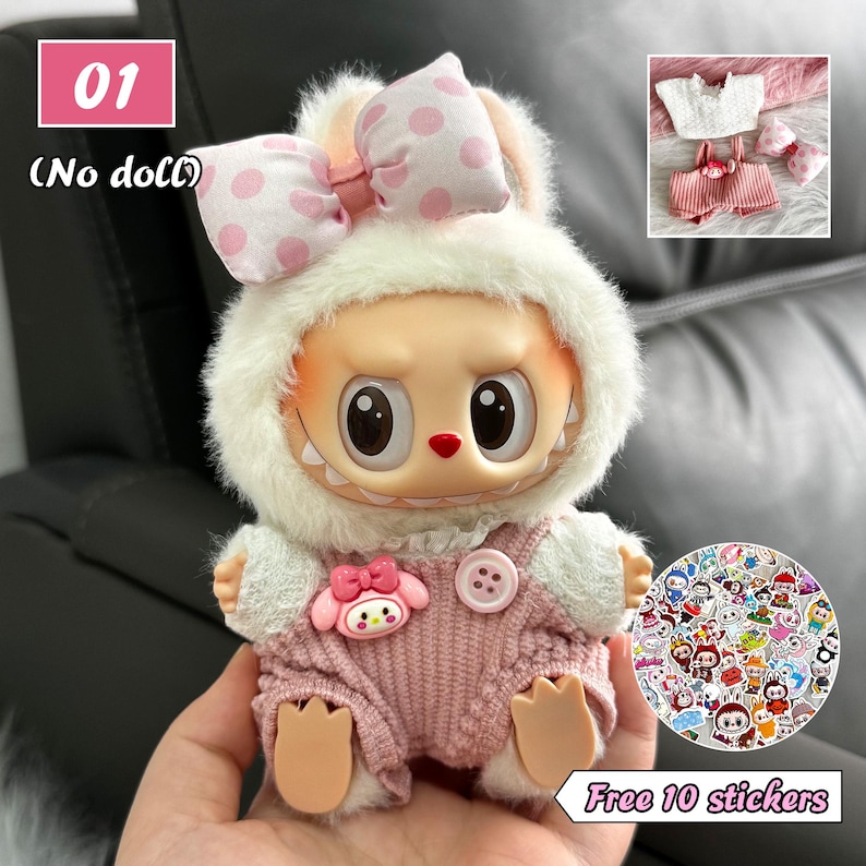 Labubu outfits Everyday Playwear Series – 8 Styles + Optional Shoes (No Doll Included)