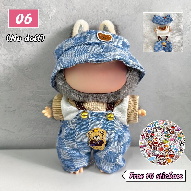 Labubu outfits Everyday Playwear Series – 8 Styles + Optional Shoes (No Doll Included)