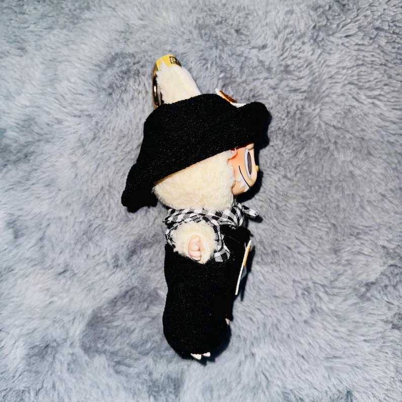 Labubu outfits Urban Streetwear Set with Bucket Hat & Shades (No Doll Included)