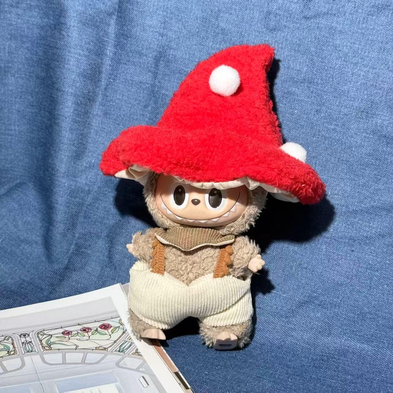 Labubu outfits Enchanted Toadstool Mushroom Set with Cape & Hat (No Doll Included)
