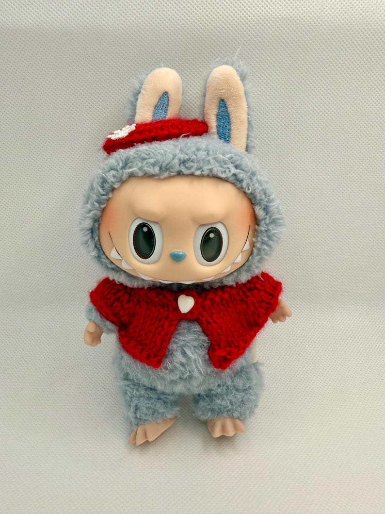 Labubu outfits Cozy Knitted Plush Set – Technicolor/Tutti Fruiti/Festa/Purple Haze/Red/Lavender/Light Peach (No Doll Included)