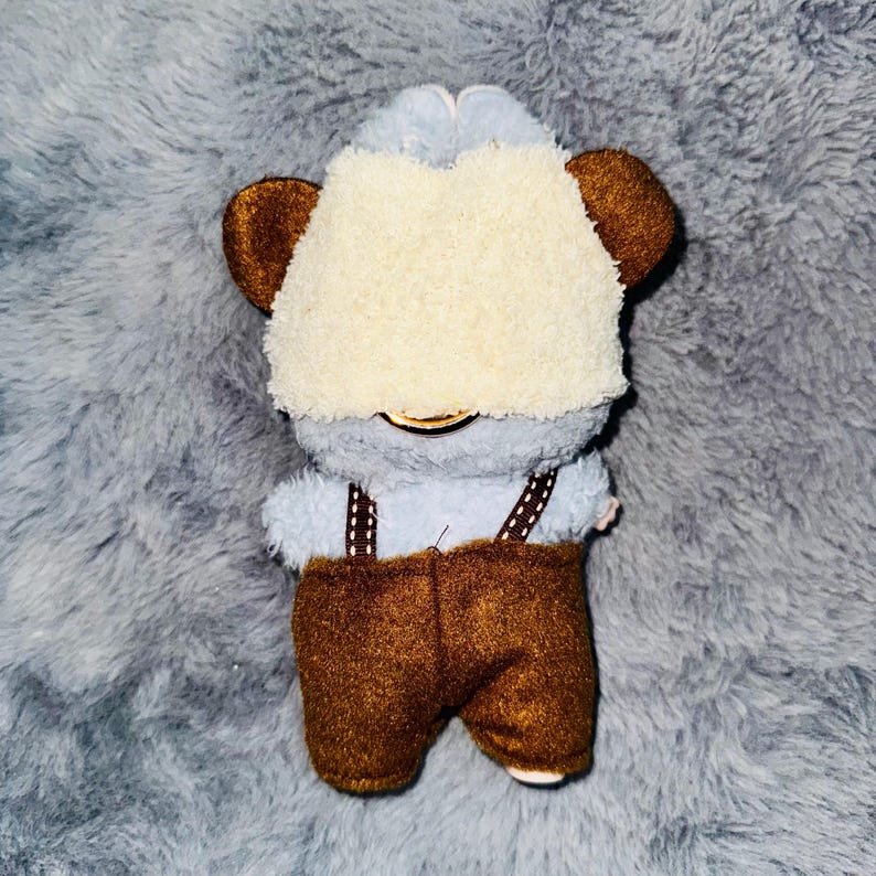 Labubu outfits Playful Puppy Costume Set with Overalls – Clothes Only / with Shoes (No Doll Included)