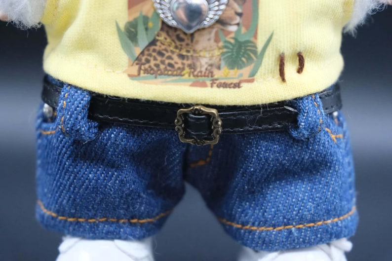 Labubu Outfits – Graphic Tee & Denim Pants Set (No Doll Included)