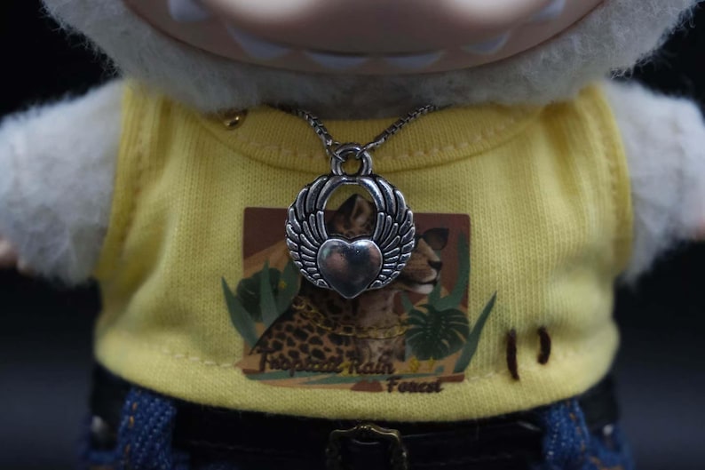 Labubu Outfits – Graphic Tee & Denim Pants Set (No Doll Included)