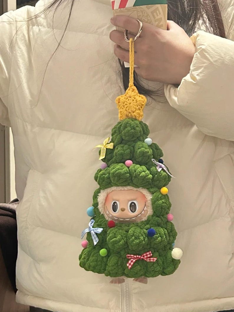 Labubu outfits Festive Christmas Tree Costume (No Doll Included)