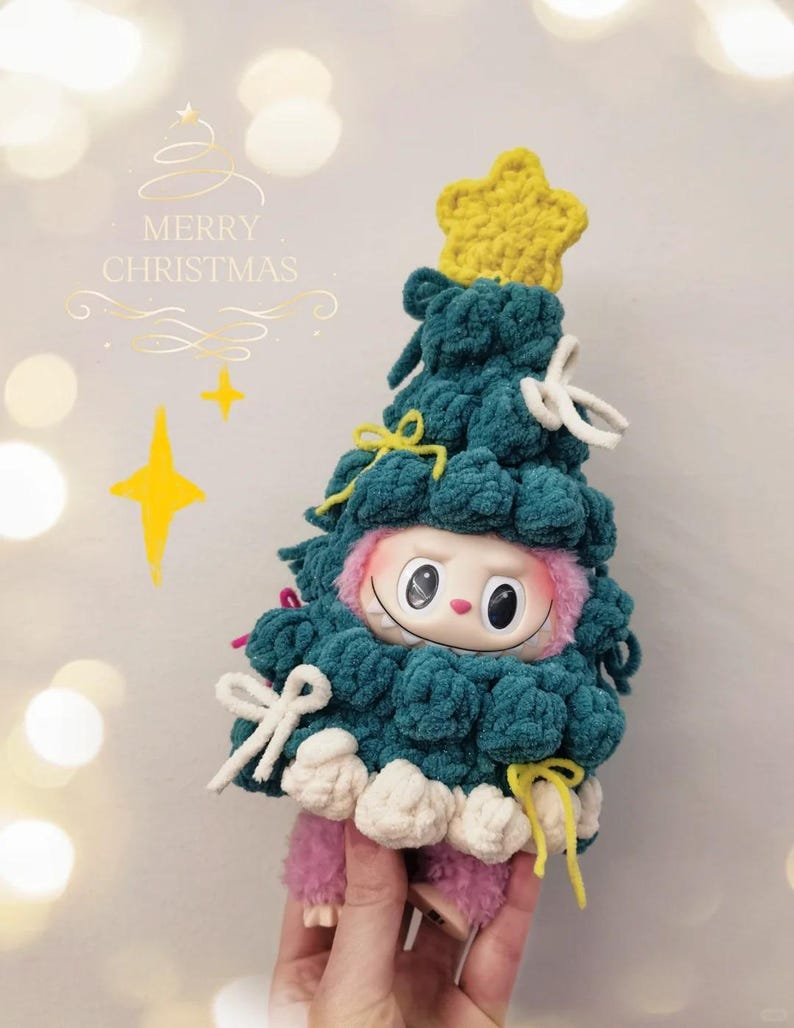 Labubu outfits Festive Christmas Tree Costume (No Doll Included)