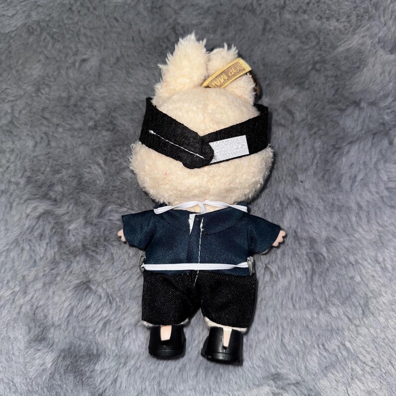 Labubu outfits Fast-Food Employee Uniform Set with Hat & Tie (No Doll Included)