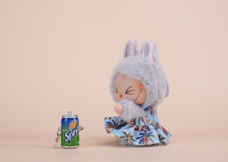 Labubu outfits Floral Summer Dress Set with Sun Hat (No Doll Included)