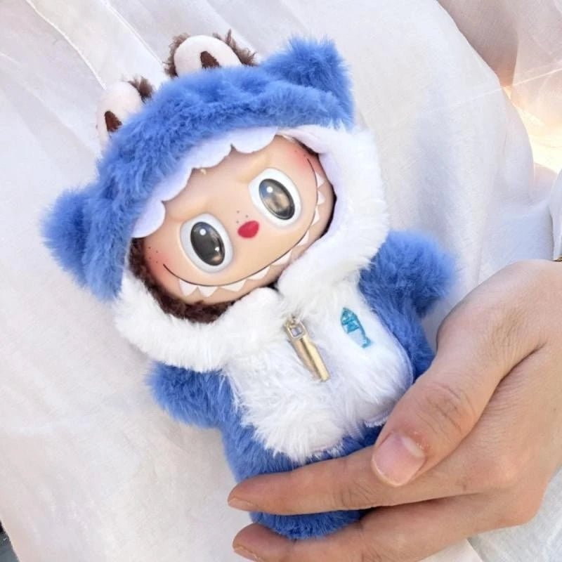 Labubu Cozy Sky Bear Outfit – Blue & White Plush (Doll Not Included)