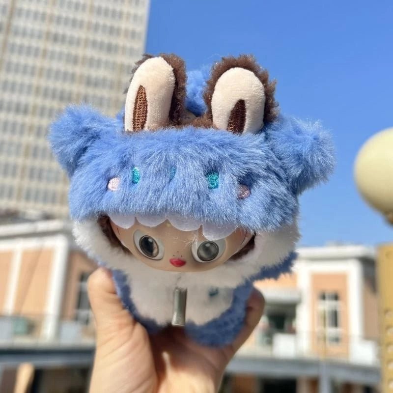 Labubu Cozy Sky Bear Outfit – Blue & White Plush (Doll Not Included)
