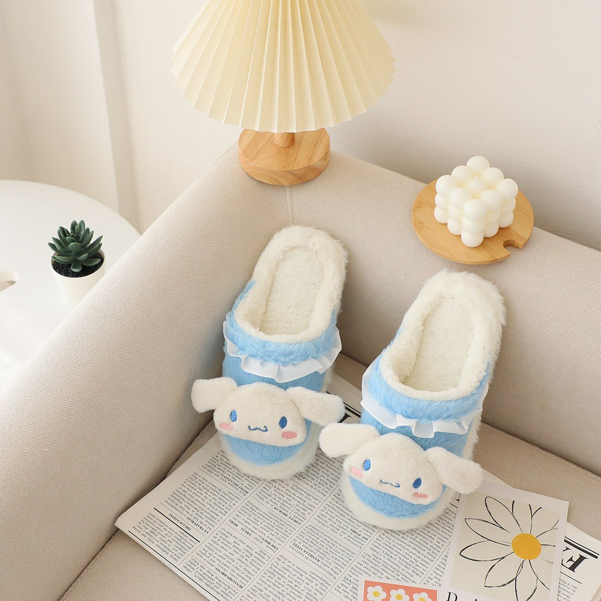 Sanrio Fuzzy Slippers Women Kawaii Slippers for Women House Slippers Cute Slippers