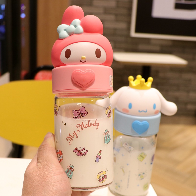 Sanrio Glass Water Bottle (360ml)