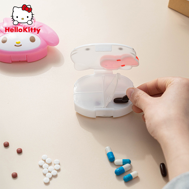 Sanrio Cute Pill Organizer-Pill Boxes for Travel Pill case Vitamins Fish Oil Supplements, Medication Organizer Dispenser for Fish Oils, Vitamin Holder Supplement