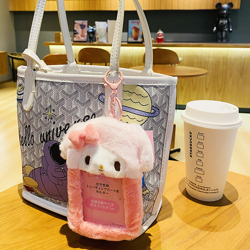 Sanrio Cute Plush Card Holder For Student Kpop Fan,  Photo Card Holder Case, Gift for Kids Teens Adults