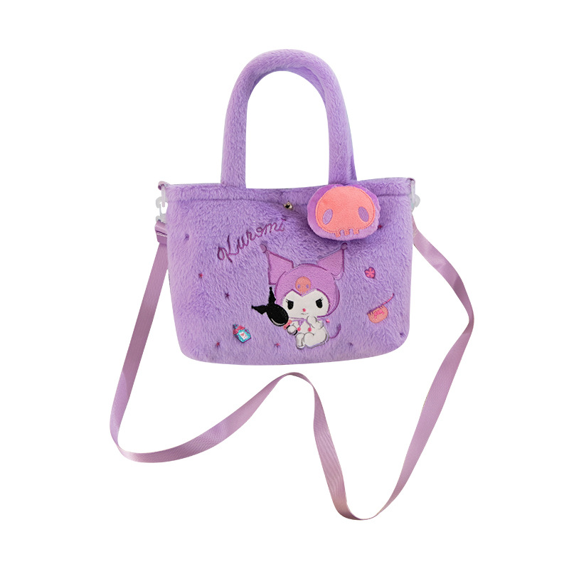 Anime Sanrio Plush Bag Cinnamoroll Crossbody Bag Kuromi Children Backpack Melody Handbag Hello Kitty Shoulder Bag Kids Toys Gift