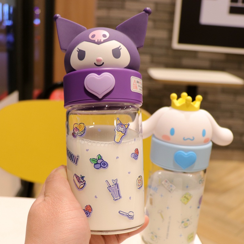Sanrio Glass Water Bottle (360ml)