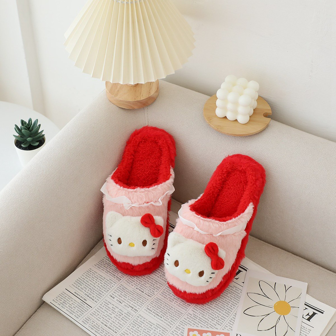 Sanrio Fuzzy Slippers Women Kawaii Slippers for Women House Slippers Cute Slippers
