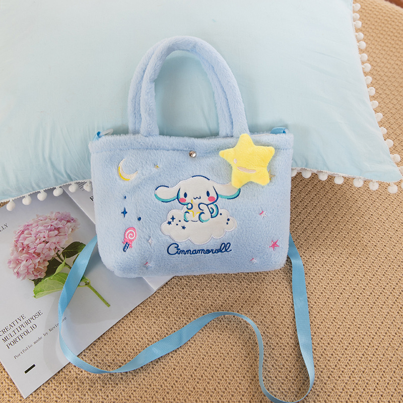 Anime Sanrio Plush Bag Cinnamoroll Crossbody Bag Kuromi Children Backpack Melody Handbag Hello Kitty Shoulder Bag Kids Toys Gift