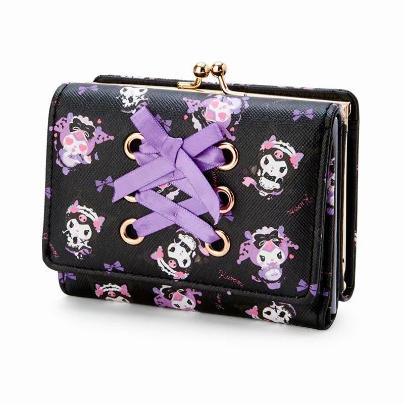 Sanrio Cute Character Small Wallet Short Ladies Wallet Leather Tri-fold Wallet Money Bag