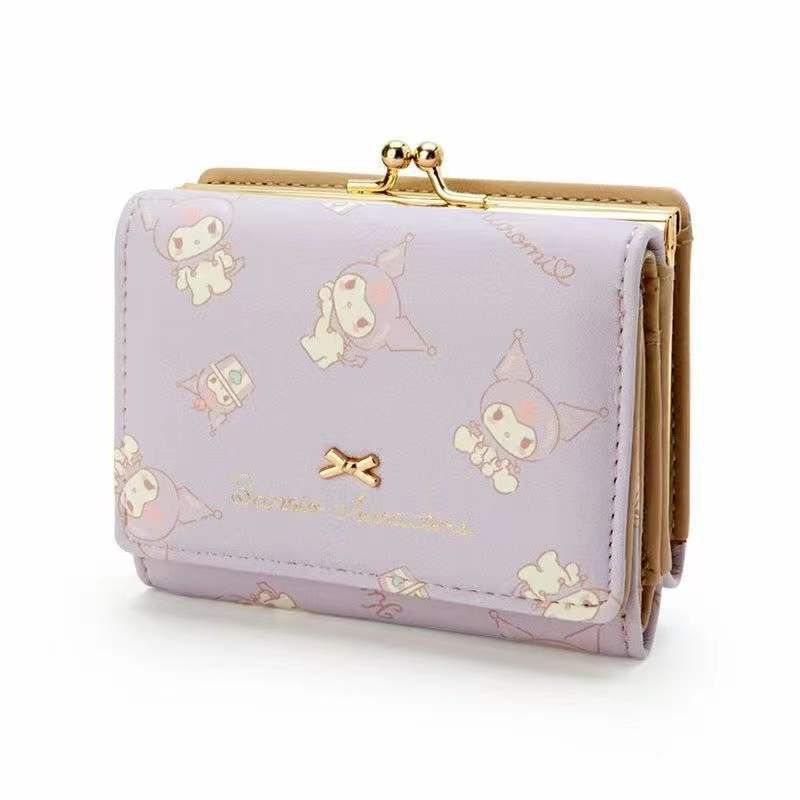 Sanrio Cute Character Small Wallet Short Ladies Wallet Leather Tri-fold Wallet Money Bag