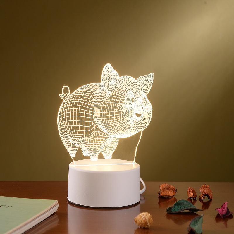 Sanrio 3D LED Optical Illusion Sleep Night Light 3/7 Colors Bedroom Decor Table Lamp Birthday Xmas Gifts