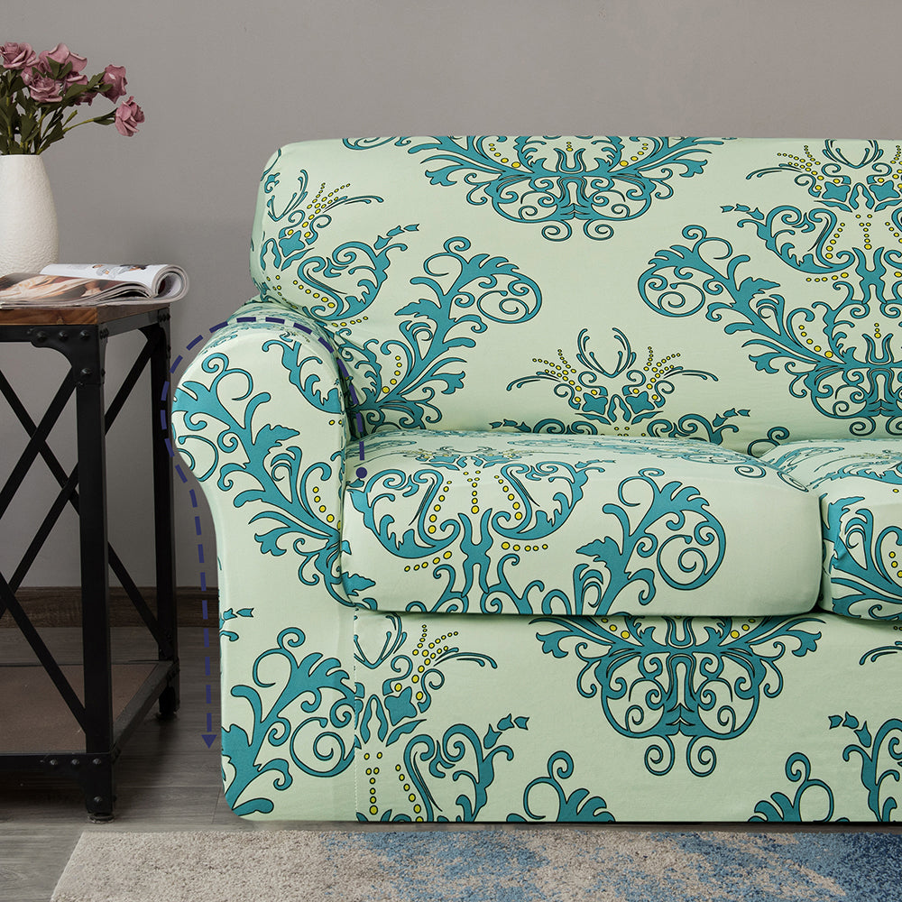 Gemma Modern Damask Jacquard Stretch Sofa Cover