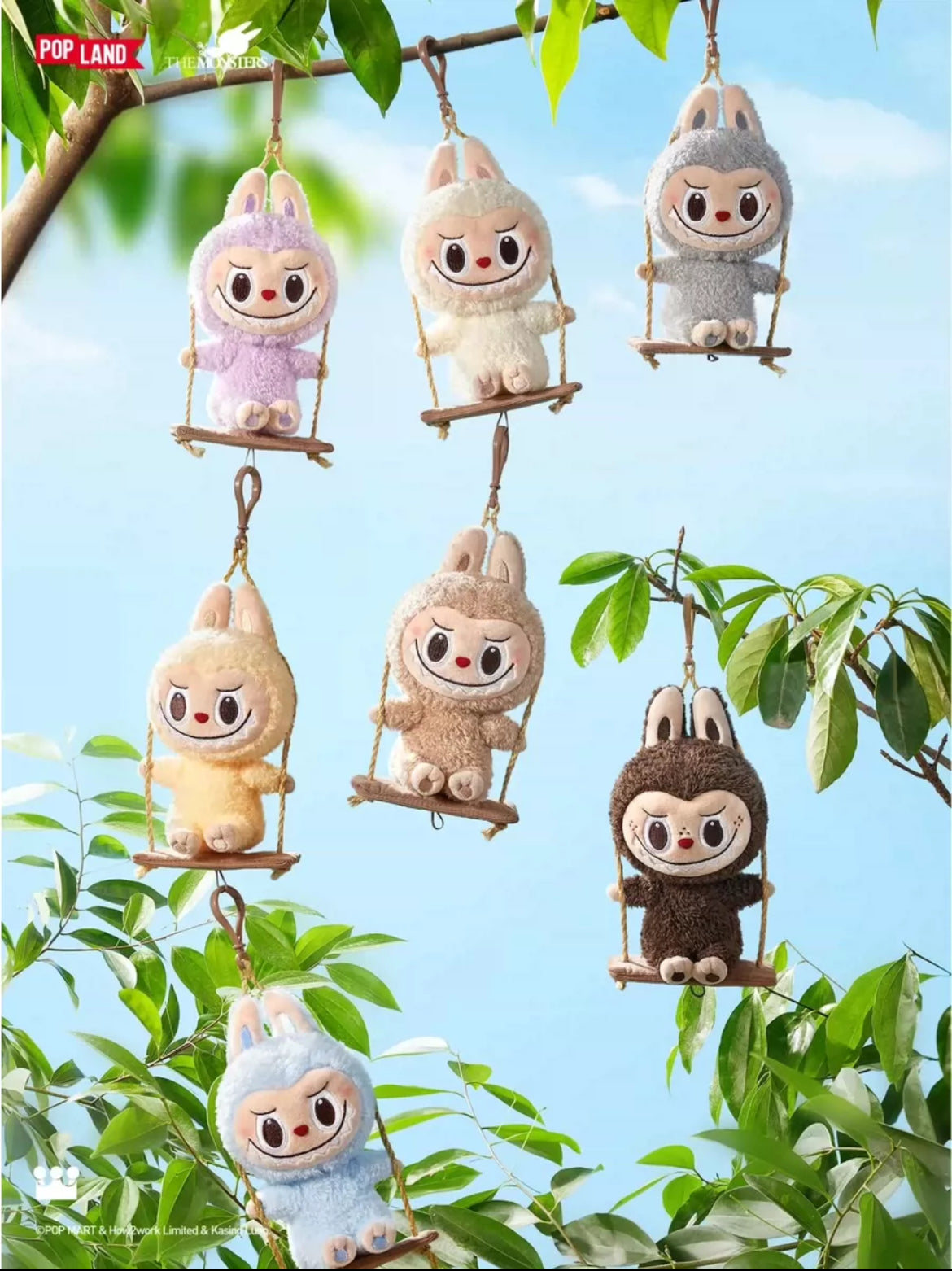 POP LAND x How2work – Labubu Wood Workshop Series – Swing Plush Keychain Blind Box