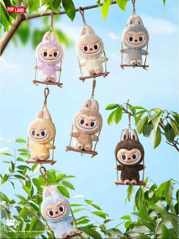 POP LAND x How2work – Labubu Wood Workshop Series – Swing Plush Keychain Blind Box