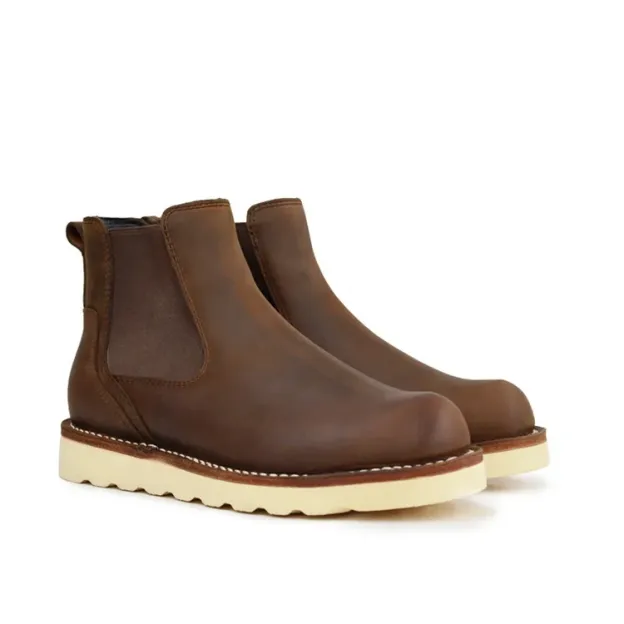 Unisex Chelsea Boots Motorcycle Boots Men's Winter Leather Shoes Hard-Wearing Outdoor Lace Boot Autumn Height Increasing