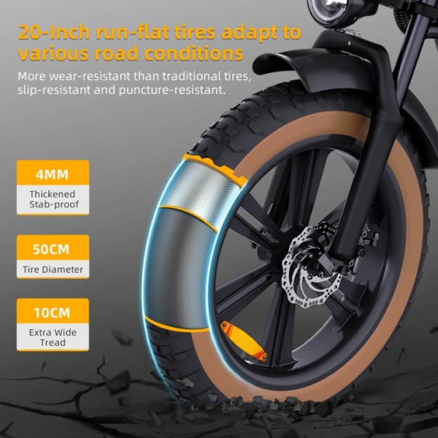 HAPPYRUN G60 750W 48V / 18AH Electric Bicycle with LED Display & 20 inch Tires, US Plug