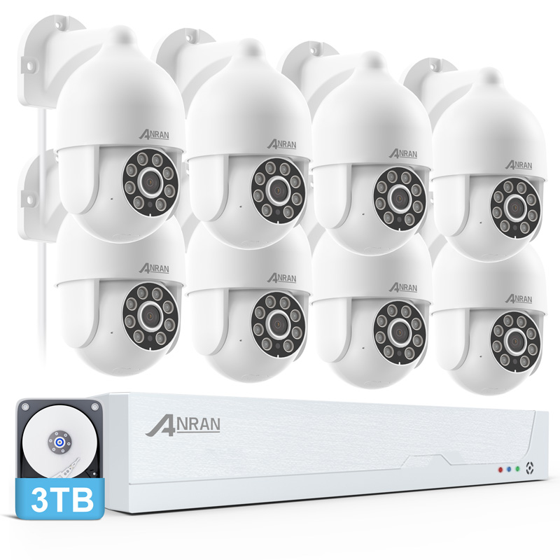 ANRAN 3K 5MP POE Security Camera System with Auto Tracking, AI Human Detection, 2-Way Audio