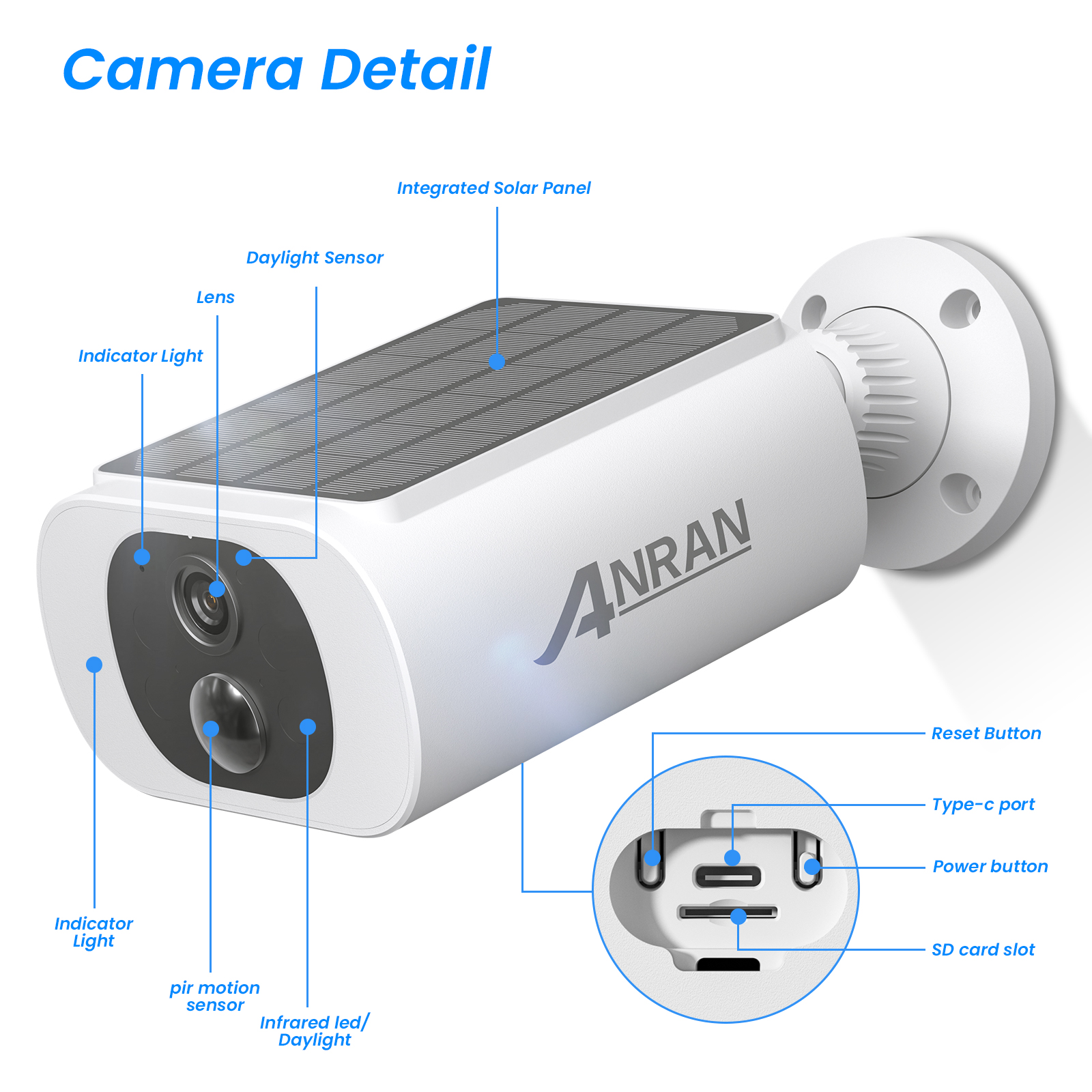 ANRAN C3 Max 5MP Integrated Solar Battery Camera