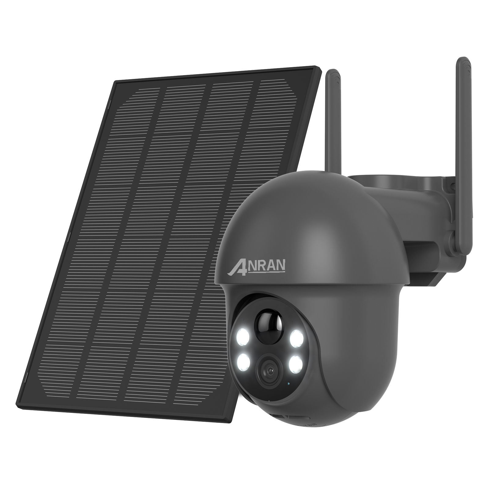 ANRAN Wireless Solar Security Camera Outdoor with 360° View, 2K Outdoor Security Camera with Smart Siren, Spotlights, Color Night Vision, PIR Human Detection, Pan Tilt Control, 2-Way Talk