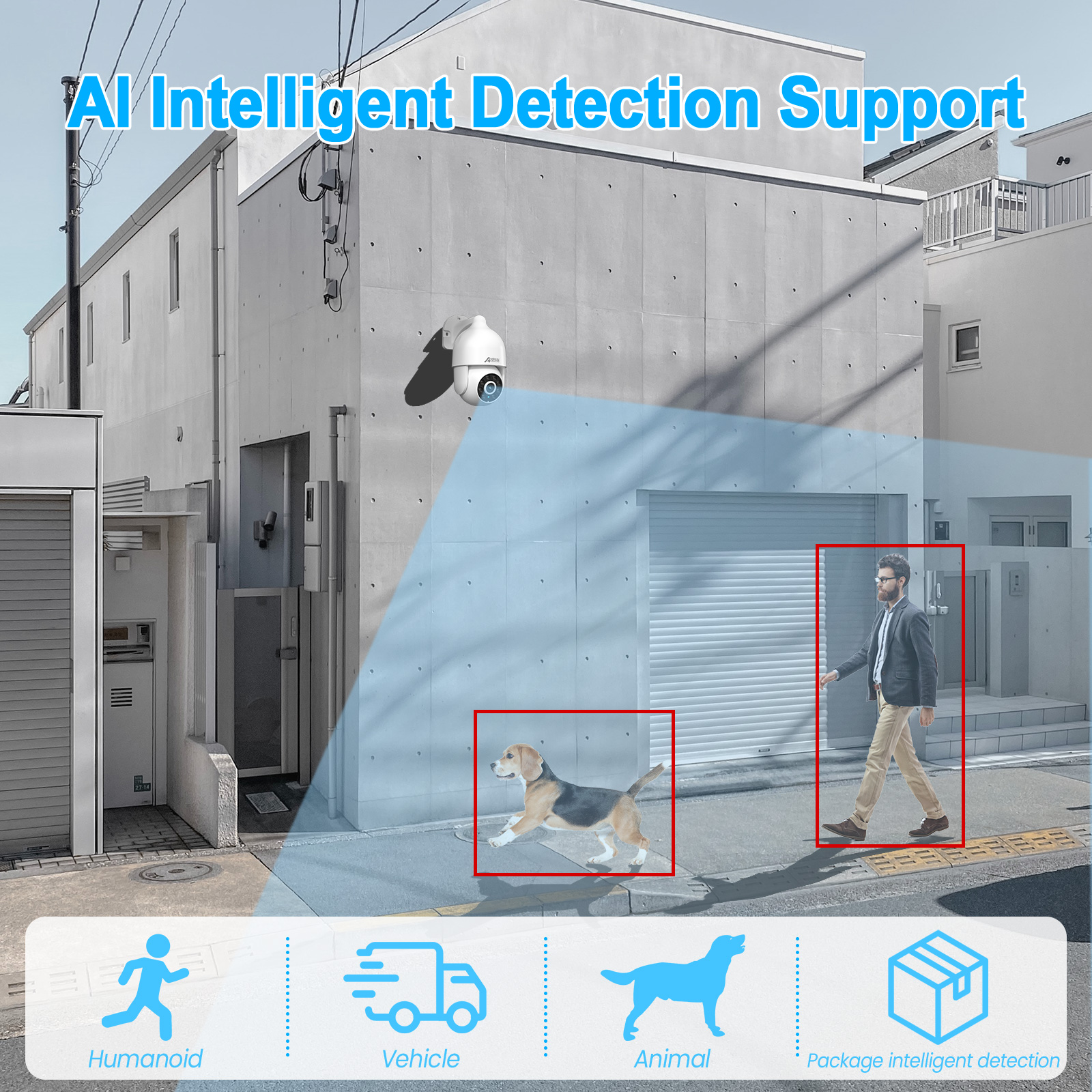 ANRAN 3K 5MP POE Security Camera System with Auto Tracking, AI Human Detection, 2-Way Audio
