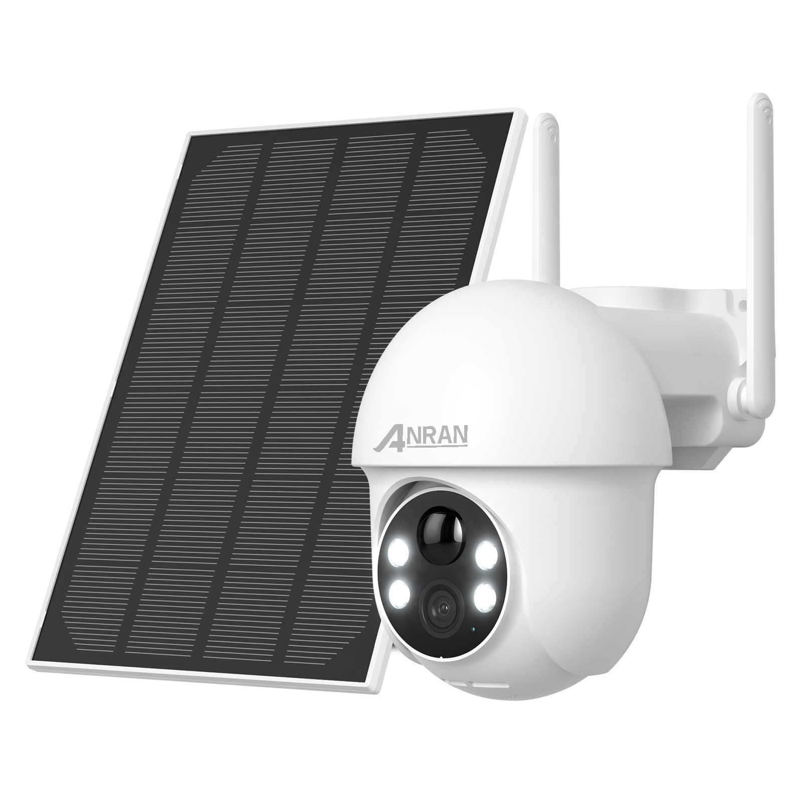 2K Solar Security Camera with Spotlight, ANRAN 360° View Wireless Outdoor Camera, Waterproof PIR Detection, Rechargeable Battery Powered Home Surveillance Camera with Color Night Vision 2-Way Audio