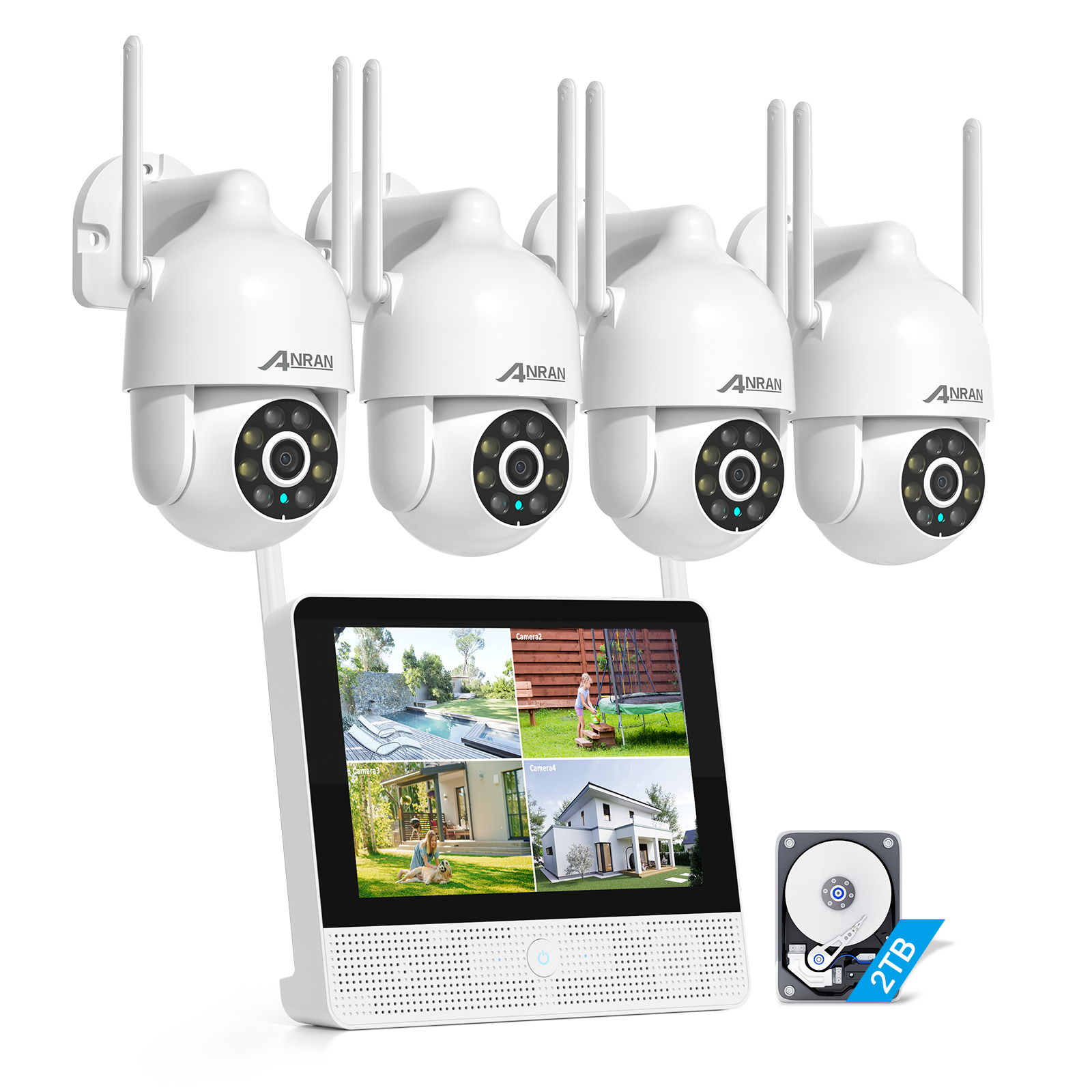ANRAN 5MP Wifi ptz Kit 8CH NVR 2TB HDD