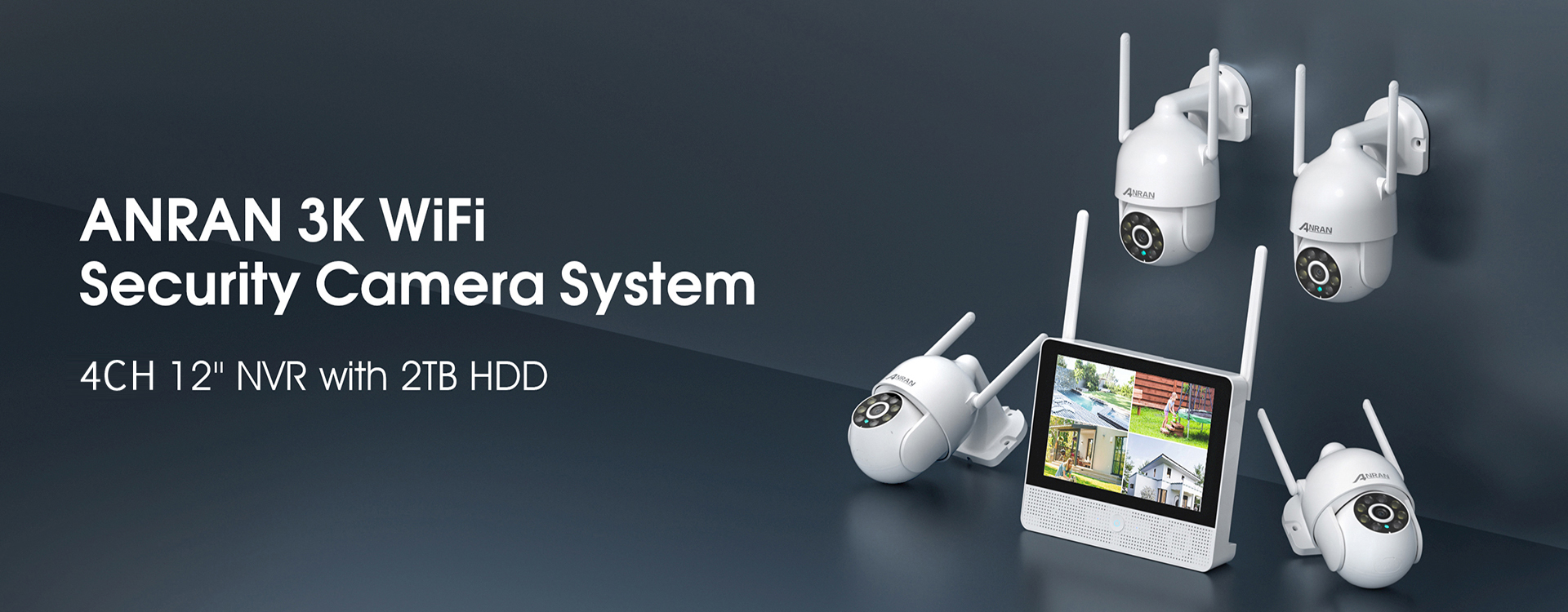 ANRAN WIFI カメラ3台付き