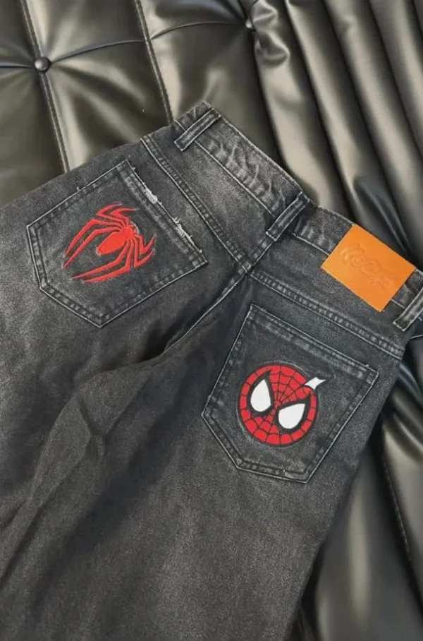 Spiderman Embroidery Jeans