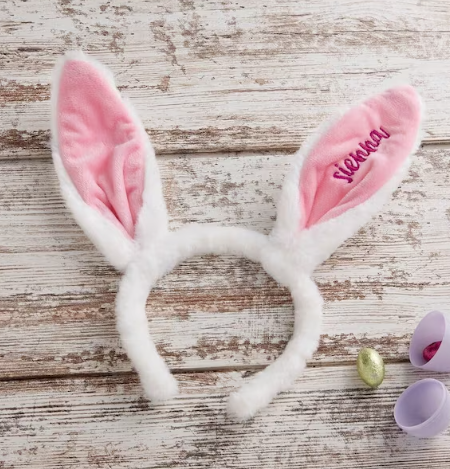 Personalized Embroidered Easter Bunny Ear Headband