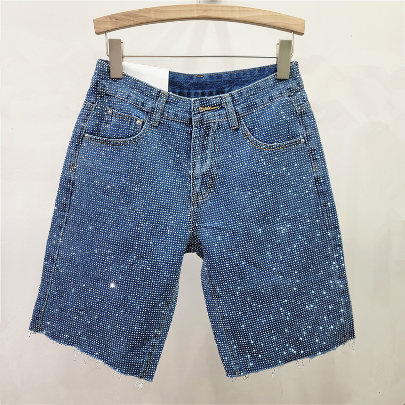Light Blue Denim Sparkling Shorts