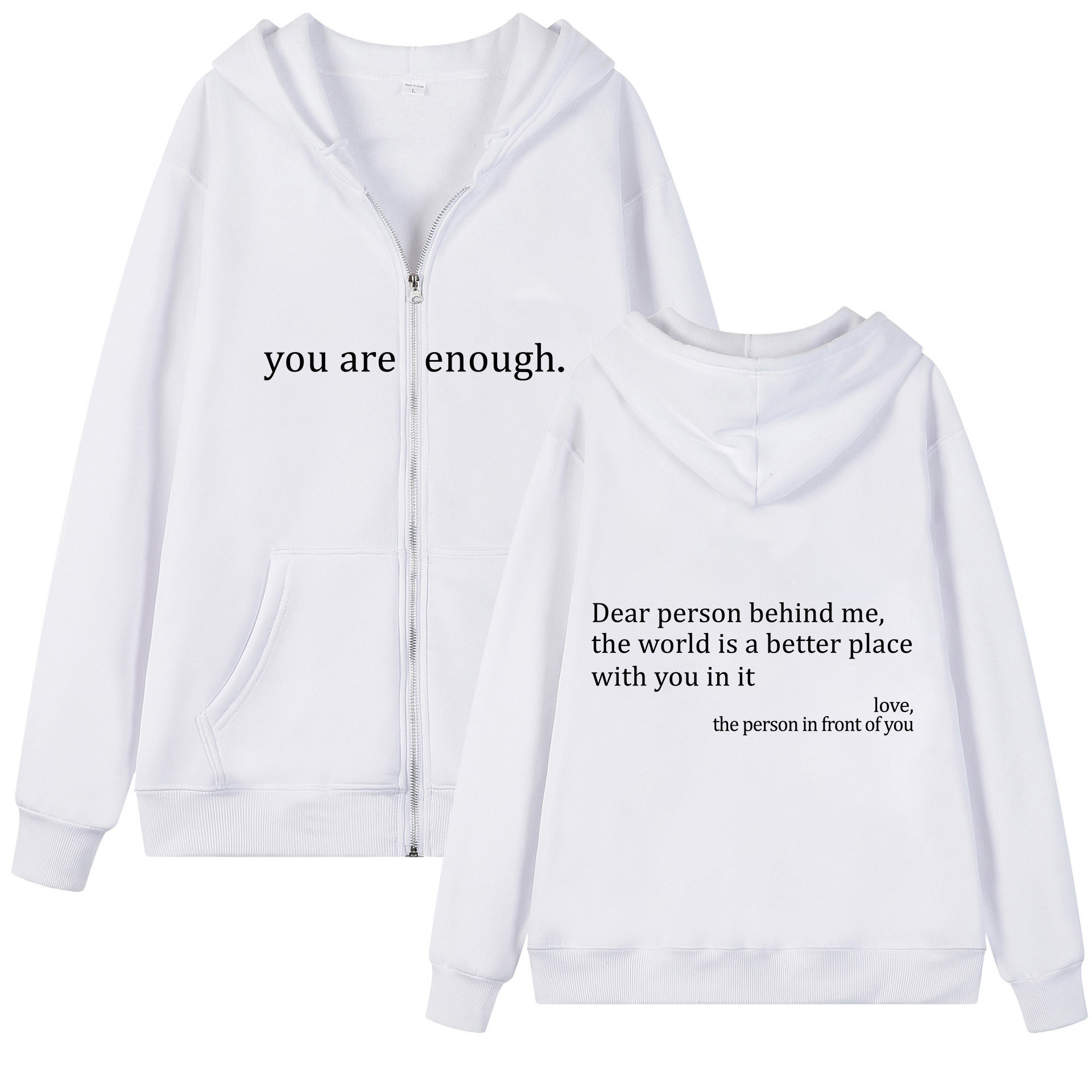 Dear Person Behind Me Zip Hoodie