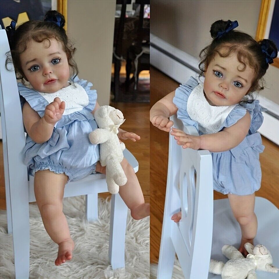 22" Reborn Dolls Lifelike Handmade Girl Full Body Vinyl Newborn Baby  Gifts